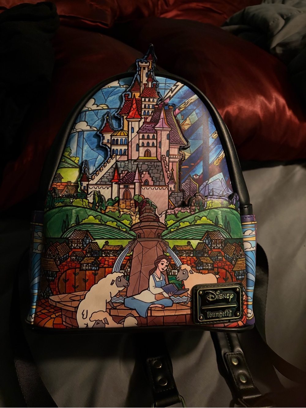 Disney Loungefly Beauty and the Beast Stained Glass Mini Backpack - Multicolor - Picture 2 of 12
